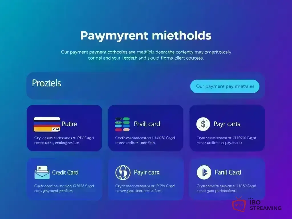 Overview of available payment methods for IBO Streaming