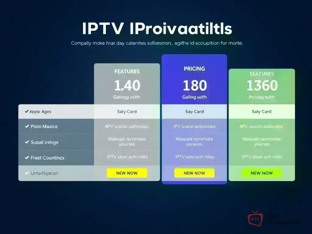 Visual comparison of IBO Streaming pricing tiers